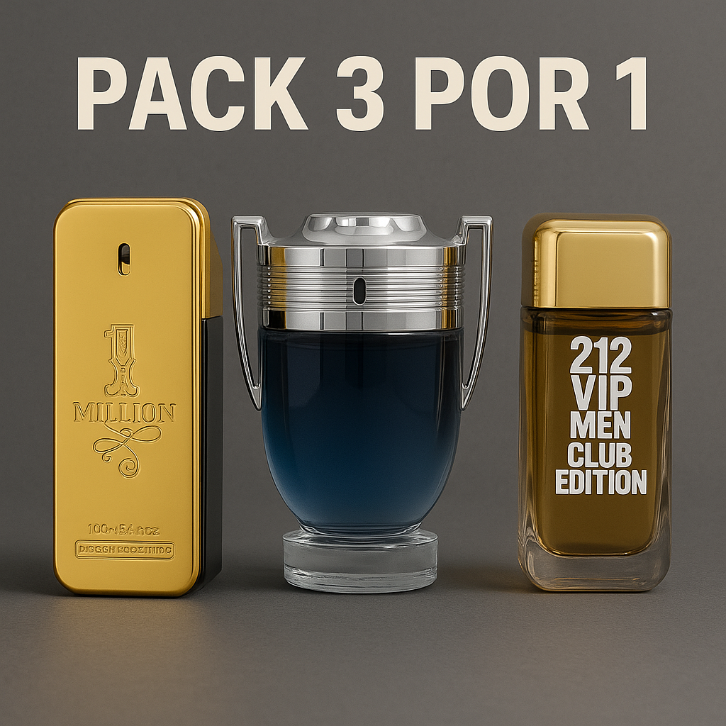 Perfumes masculinos premium - Invictus, 212 VIP y One Million