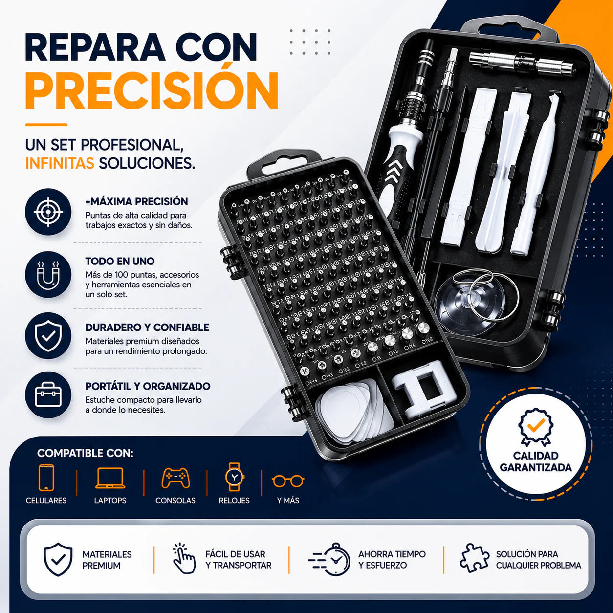 Kit Profesional de Reparación 115 en 1 – Todo en Uno
