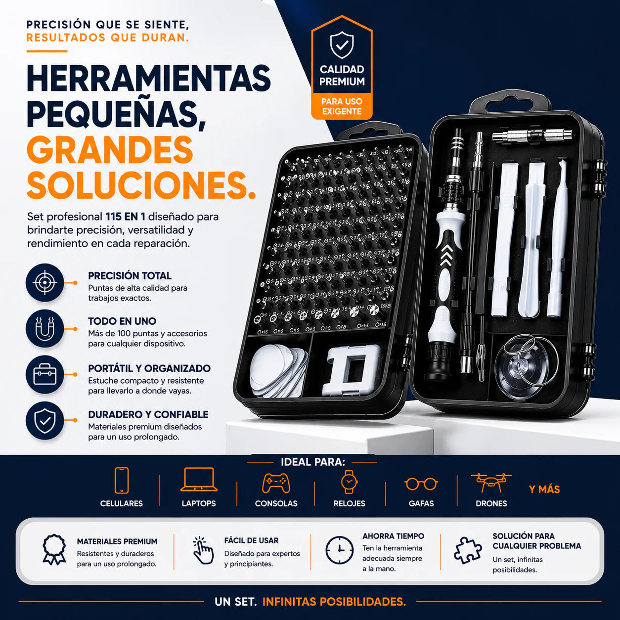 Kit Profesional de Reparación 115 en 1 – Todo en Uno