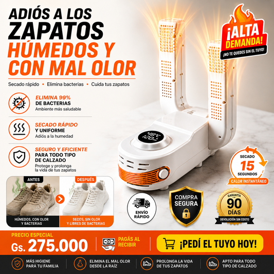DryStep™ - Secador de Zapatos Inteligente y Antibacterial