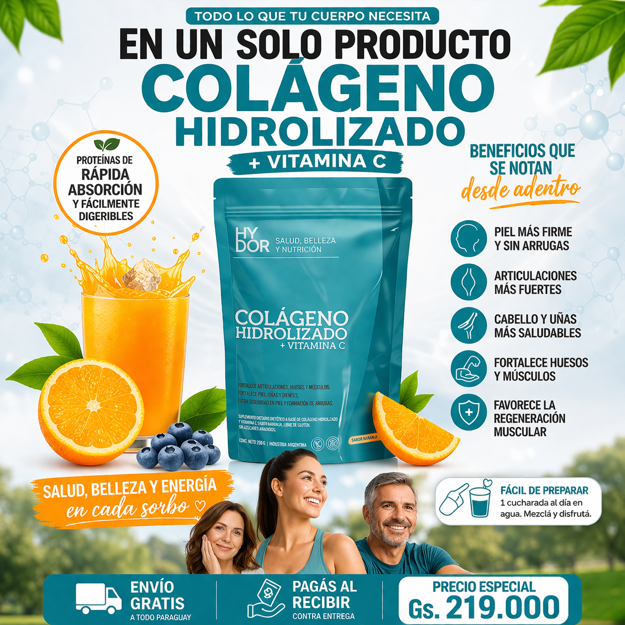 Colágeno + Vitamina C — Piel más firme y luminosa desde la primera semana