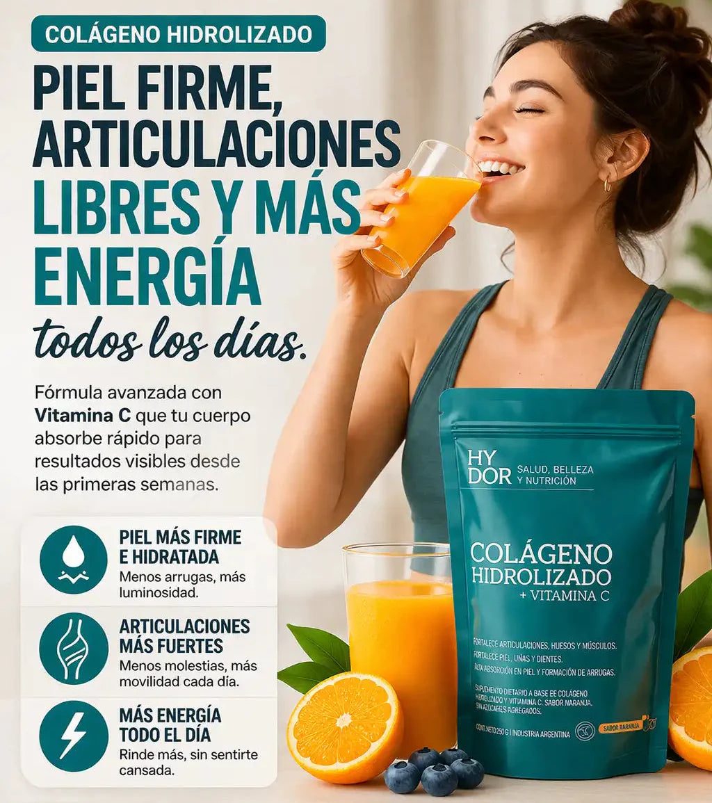 Colágeno Hidrolizado + Vitamina C — Piel firme, articulaciones libres y más energía