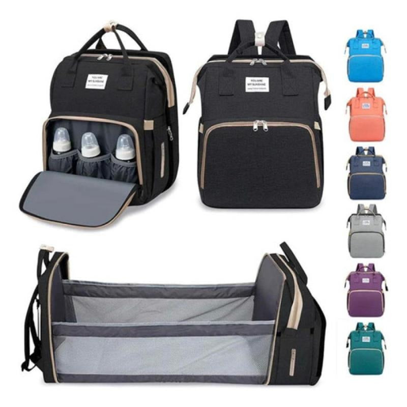 BOLSO MATERNO CON CUNA 3 EN 1