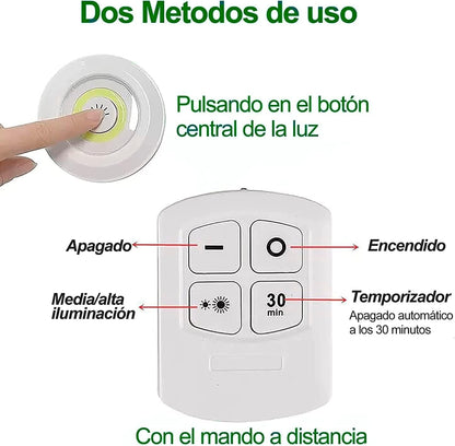 "Set de 3 Luces LED con Control Remoto – Ilumina tu Hogar en Segundos"